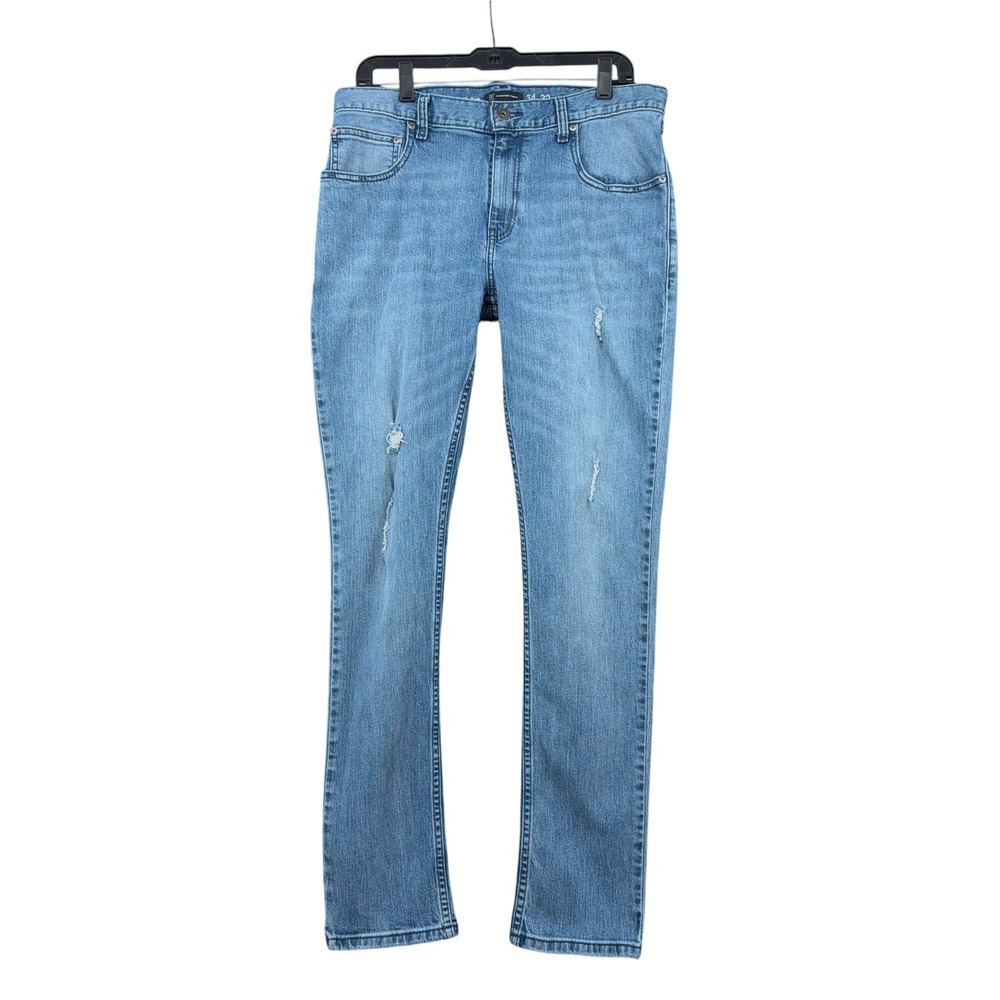 INC International Concepts Mens Skinny Fit Distressed‎ Jeans Light Wash 34x32